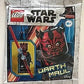 LEGO Star Wars: Darth Maul Minifigure with Metallic Silver Armor, Hood, Cape and Dual Lightsaber
