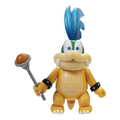 Super Mario Action Figure 4 Inch Larry Koopa Collectible Toy with Wand Accessory