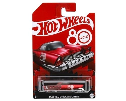 Hot Wheels Mattel Dream Mobile 80th Anniversary Collector’s Edition 6?Pack, Retro?Futuristic 1:64 Die?Cast Cars, Ages 3+