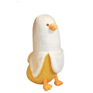 OUKEYI Cute Banana Duck Plush Toy,Banana Stuffed Animal,Duck Plushie Long Banana Duck Plush Pillow,Funny Hugging Pillow Sleeping Cushion Soft Gifts