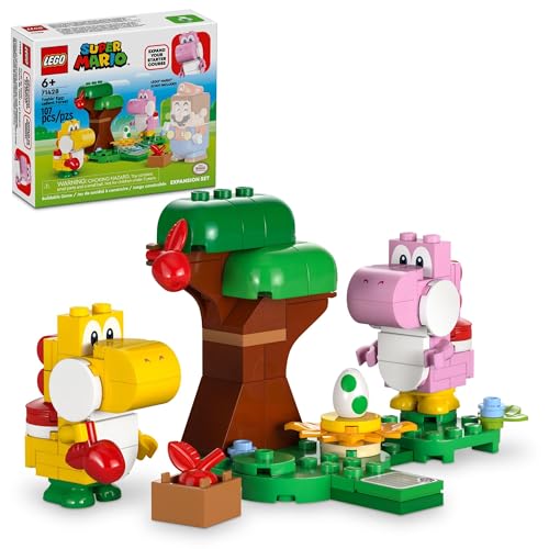 LEGO Super Mario Yoshis’ Egg-cellent Forest Expansion Set, Super Mario Collectible Toy for Kids, 2 Brick-Built Characters, Gift for Girls, Boys and