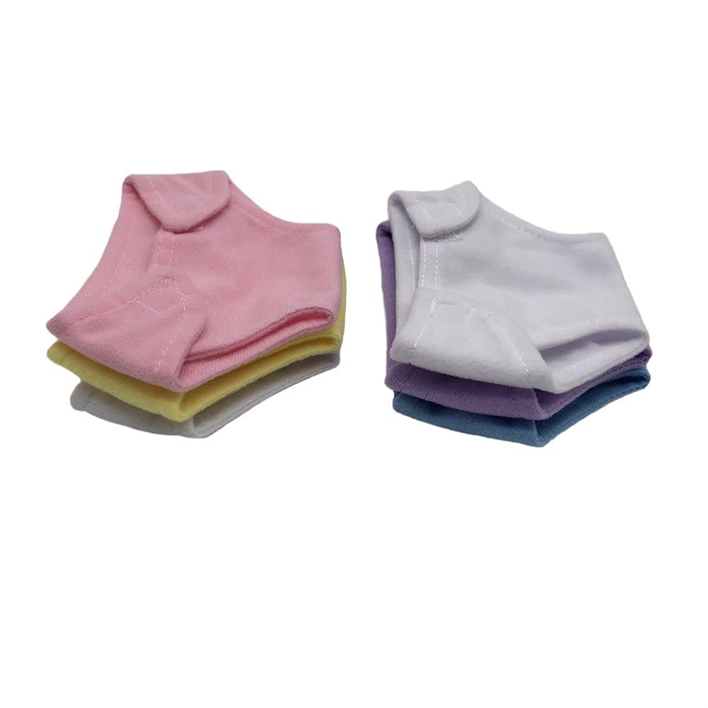 Baby Doll Toy 6 Pack Fabric Diapers, Pastels