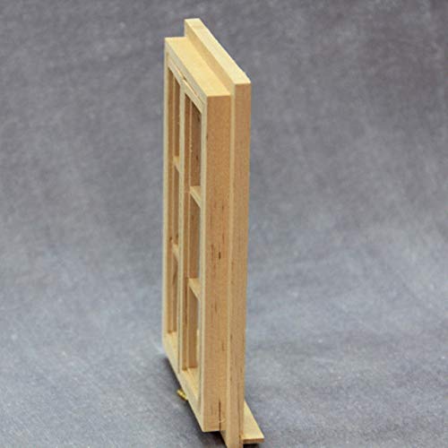 1:12 Scale Dollhouse Miniature Wood Window Frame Double Hung 6 Panel Glass Frames; Width 9.2cm, Height 13.5cm