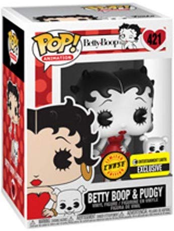 Funko Pop & Buddy: Betty Boop - Betty with Pudgy Black & White RED Dress Chase Entertainment Earth Exclusive Vinyl Figure (Bundled with Pop Box