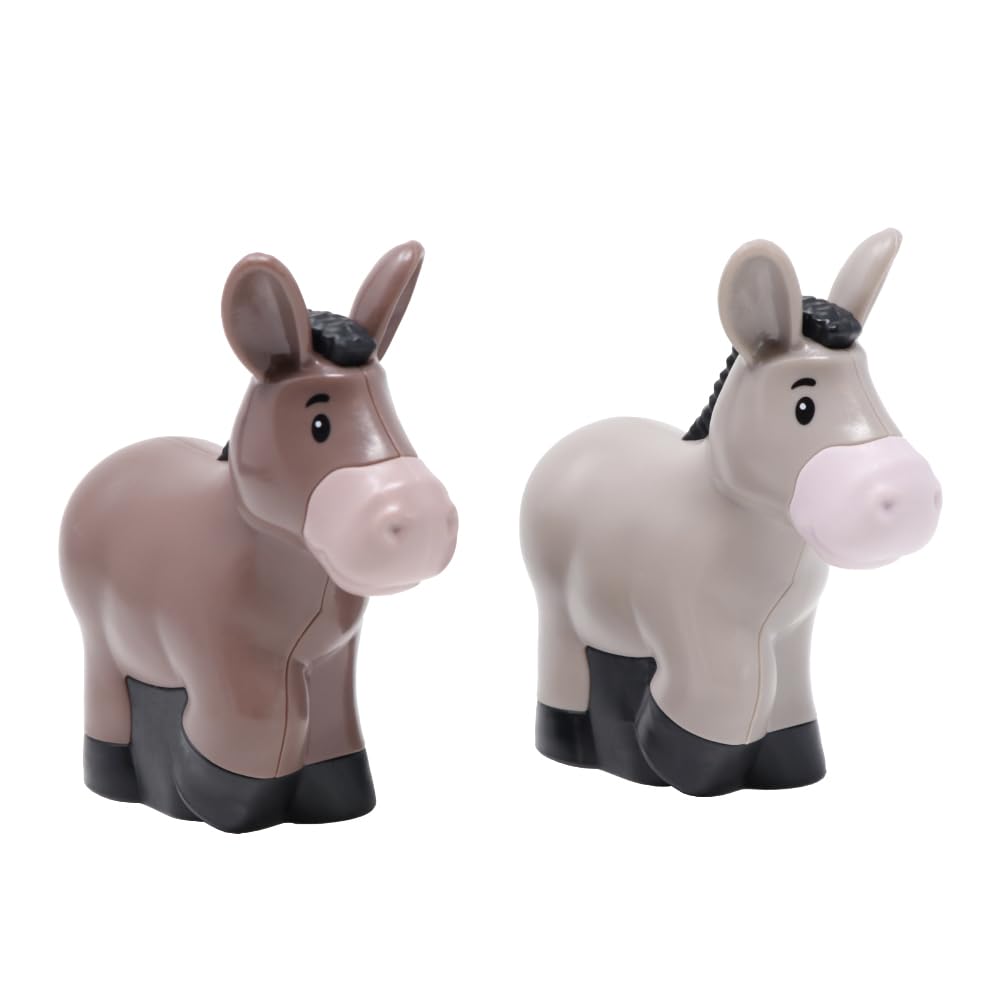 Fisher-Price Replacement Parts for Collectible Little People Noah's Ark Zoo Safari Jungle Animals Playset JLV11 - Replacement Set Pair of Donkey