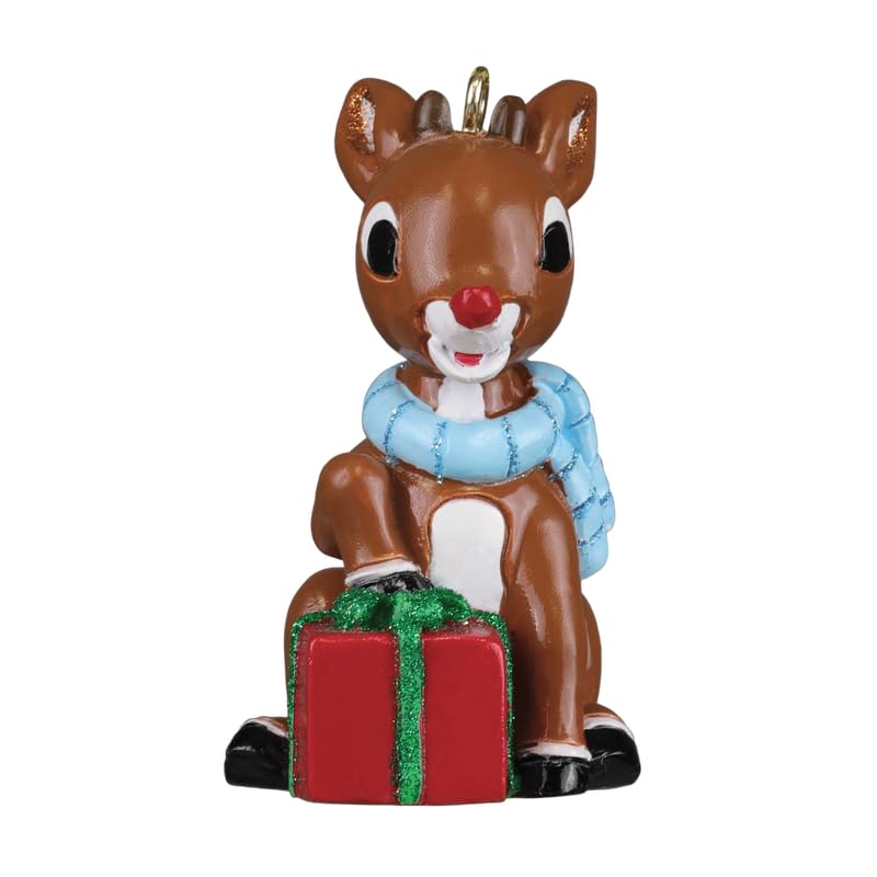 Old World Christmas Ready Rudolph Ornament and Cards, Plastic Rudolph The Red-Nosed Reindeer Ornament, Fun for Families