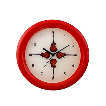 Dollhouse Miniature 1:12 Scale Small RED Guitar Clock #G7189