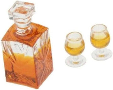 A Set of Exquisite Mini Whiskey Wine Bottle Bar Model,1:12 Scale Dollhouse Miniature Accessories,Verisimilitude Mini Whiskey Wine Decoration,Decor