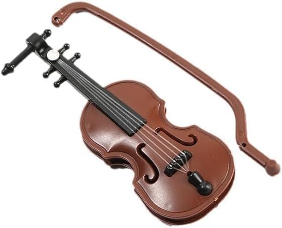 Miniature Violin, Tiny Violin Mini Musical Instrument, Miniature Model Dollhouse, Furniture Crafts Ornament for Dollhouse Fairy Garden Decoration 2Pcs