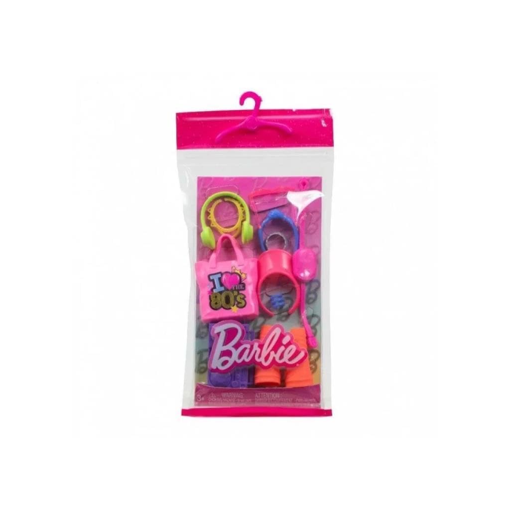 Barbie Doll Accessories With 1980s Retro Theme, Neon Styling Pieces, Stereo & Headphones
