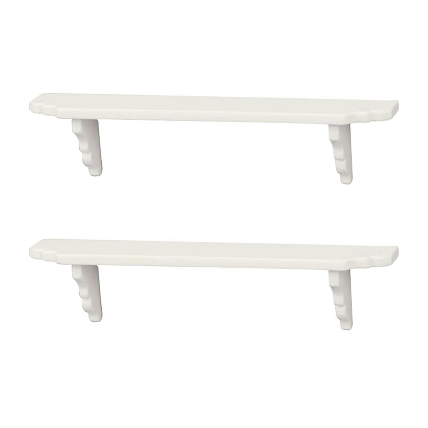 2Pcs White 1:12 Scale Miniature Dollhouse Wall Shelf, Modern Storage Wall Shelf for Kitchen Scene, Dollhouse Decor Accessories