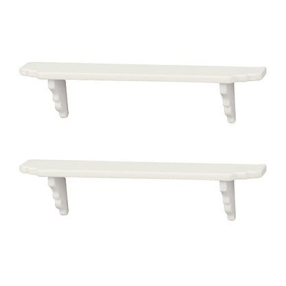 2Pcs White 1:12 Scale Miniature Dollhouse Wall Shelf, Modern Storage Wall Shelf for Kitchen Scene, Dollhouse Decor Accessories