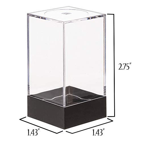 Wiz Dice - Dice Boxes - Clear Acrylic Display Box for Storage of Figurines, Collectibles, DnD Dice Set, Other Valuables - 1.43" x 1.43" x 1.75" - 10