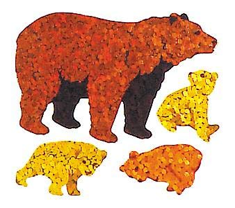 Bulk Roll Prismatic Stickers, Bears (100 Repeats)