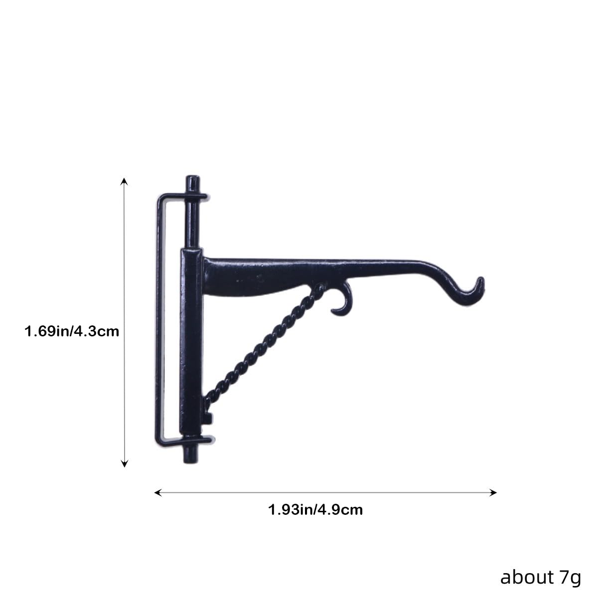 RillyRellow Miniature Metal Wall Bracket, 3PCS Dollhouse Plant Hanger Hook, Black, Miniature Wall Bracket, Dollhouse Decor