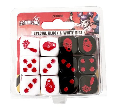 CMON Zombicide 2nd Edition Special Black and White Dice | Strategy Board Game | Cooperative Game for Teens and Adults | Zombie Board Game | Ages 14+ |