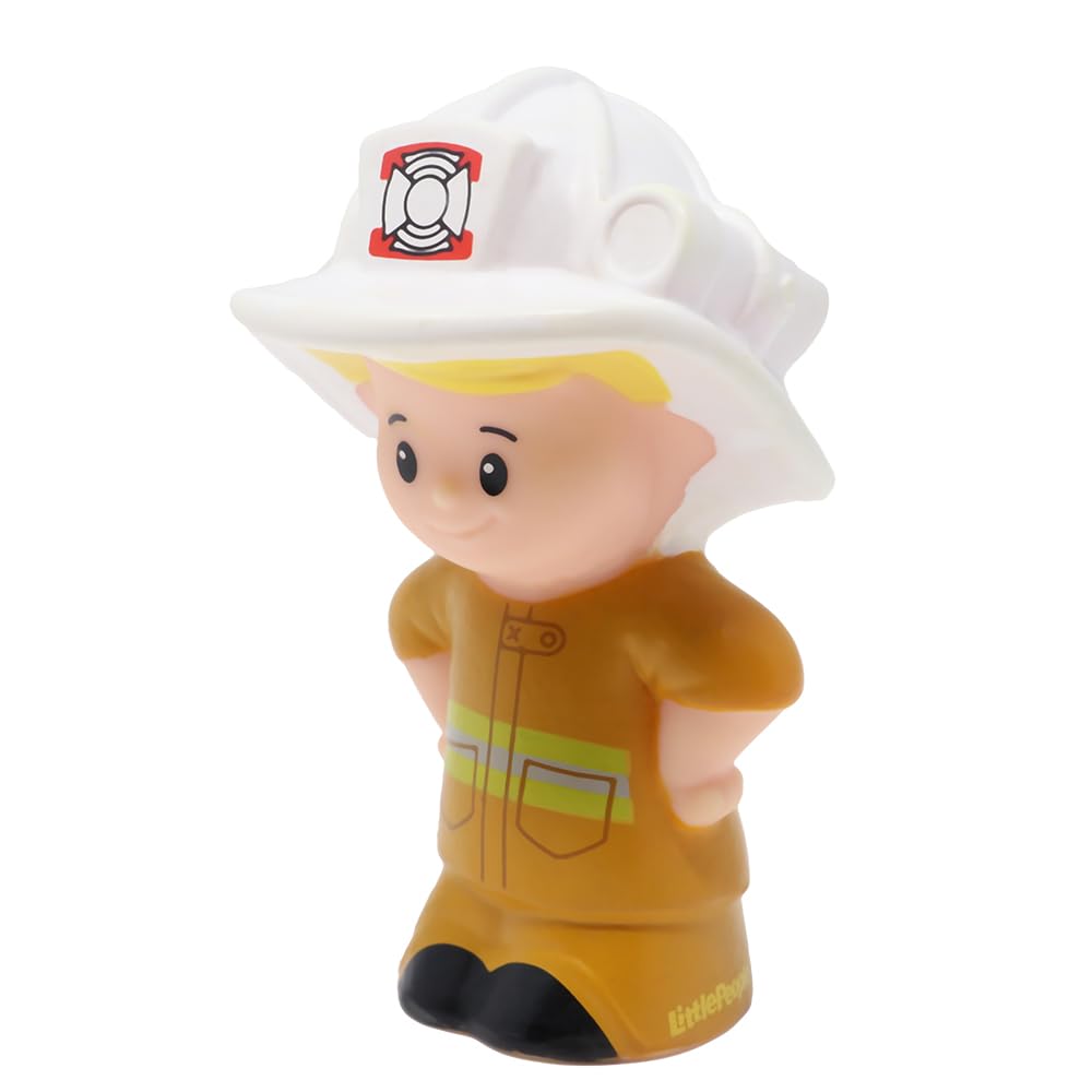 Replacement Part for Fisher-Price Little People Rescue Rig Gift Set Playset - CHG68 ~ Replacement Fireman Eddie Figure ~ Yellow Suit ~ White Hat