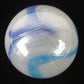 Big Game Toys~Toe Breaker 50mm (2") Bright Sky w/Stand White/Purple/Blue Marbles Glass Ball Huge Swirl