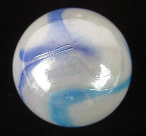 Big Game Toys~Toe Breaker 50mm (2") Bright Sky w/Stand White/Purple/Blue Marbles Glass Ball Huge Swirl