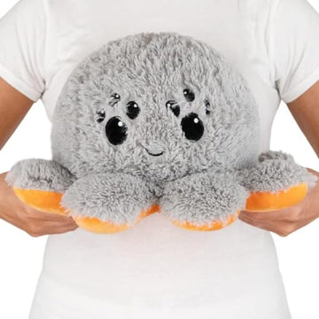TeeTurtle - Original Reversible Big Cat Plushie - Black + Pumpkin - Huggable and Soft Sensory Fidget Toy Stuffed Animals That Show Your Mood - Perfect