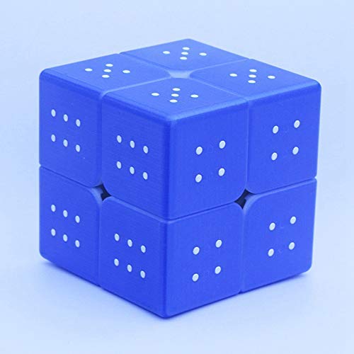 Speed Cube 2x2 3D Relief Effect Braille Magic Cube Puzzle,IQ Games Puzzle Special for Blind,Vision Weakness, 5cm
