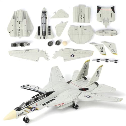 SEBUNAS F-14 Tomcat 3D Quick Build Model Kit - Fighter Jet Aircraft Puzzle, Precision DIY Military Aircraft Building Kit for Adults, Collectible