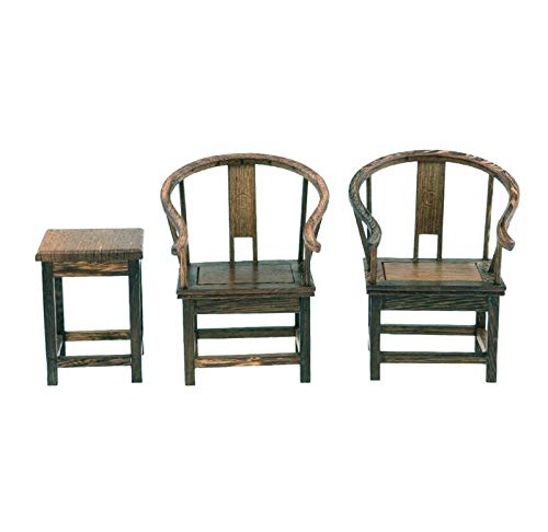 EatingBiting 1:6 Dollhouse Miniature Handcraft Furniture Retro Wood Sofa Table Armchair Pieces Dollhouse Furniture Miniatures Vintage 1/6 Scale Wooden