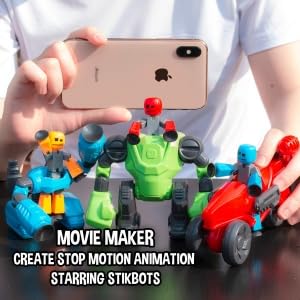 Zing Stikbot Megabots - Blue (Avalanche) Stikbot Poseable Collectible Stop Motion Action Figures and Mega Vehicles