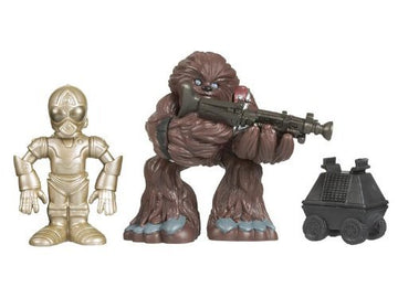 Star Wars 2009 Galactic Heroes 2-Pack Chewbacca and Death Star Droid with Mouse Droid