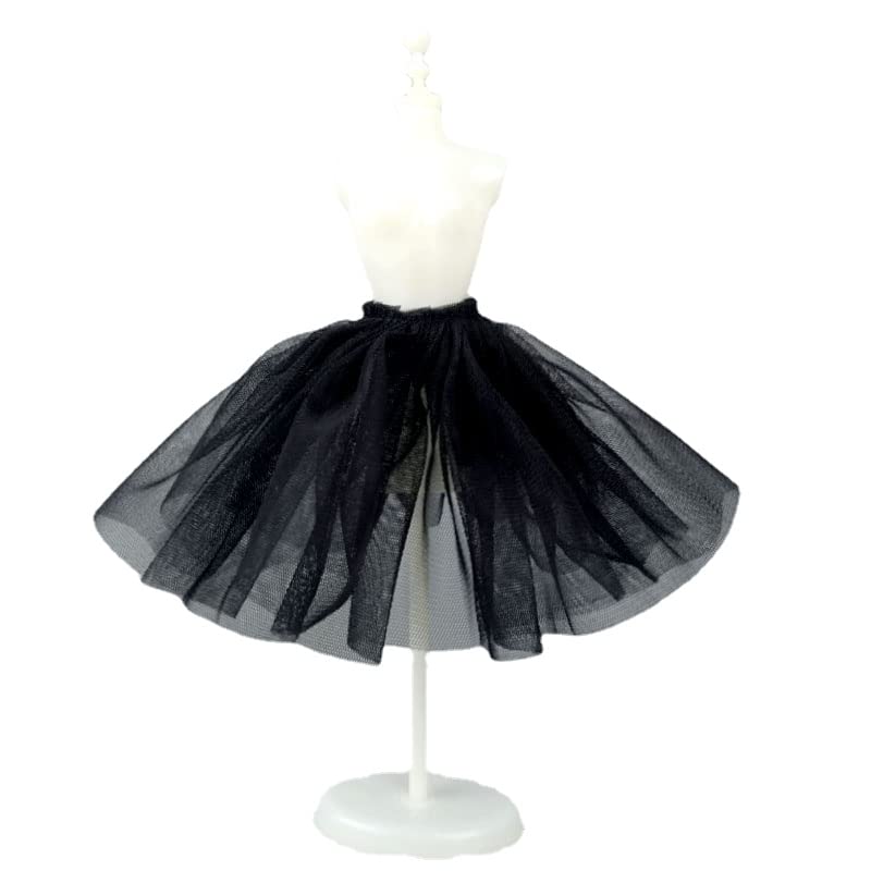 2pcs/lot Fashion Petticoat for 11.5" 1/6 Doll Slip Wedding Dress Underskirt Clothes Outfits 1/6 BJD Dollhouse Accessories (Short, Black)