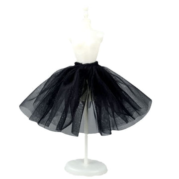2pcs/lot Fashion Petticoat for 11.5" 1/6 Doll Slip Wedding Dress Underskirt Clothes Outfits 1/6 BJD Dollhouse Accessories (Short, Black)