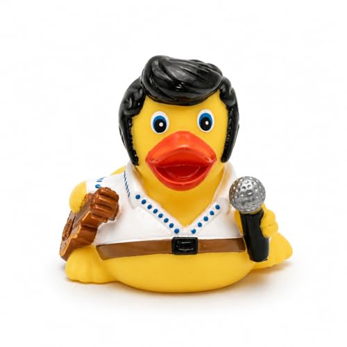 3 Inch DUCKY CITY Rock n Roll Rubber Duck [Sealed, Floats Upright] for Jeeps Music Singer Bath Toy for Kids and Toddlers, Baby Safe Funny Duck Gift