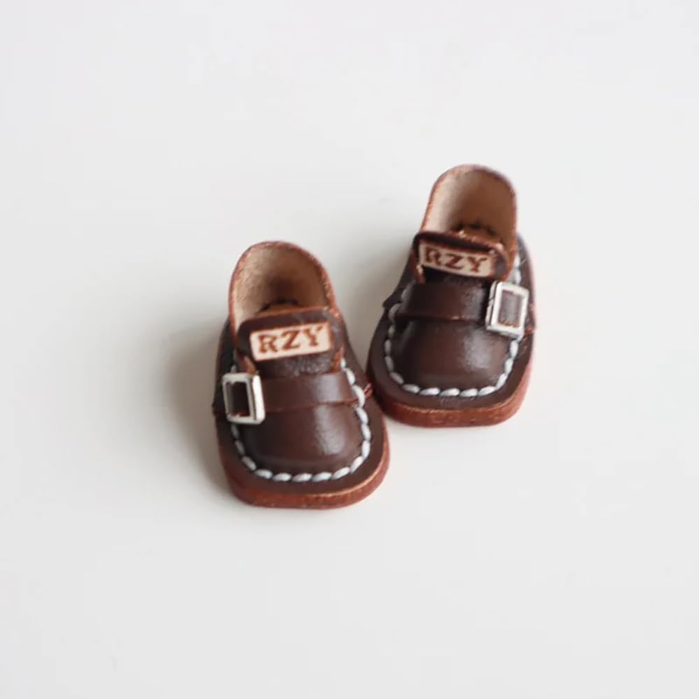 XiDonDon 1/12 BJD Doll Shoes for Ob11,GSC,Body9,YMY Body Dolls Clothes Accessories Toys 1 Pair (Dark Brown)