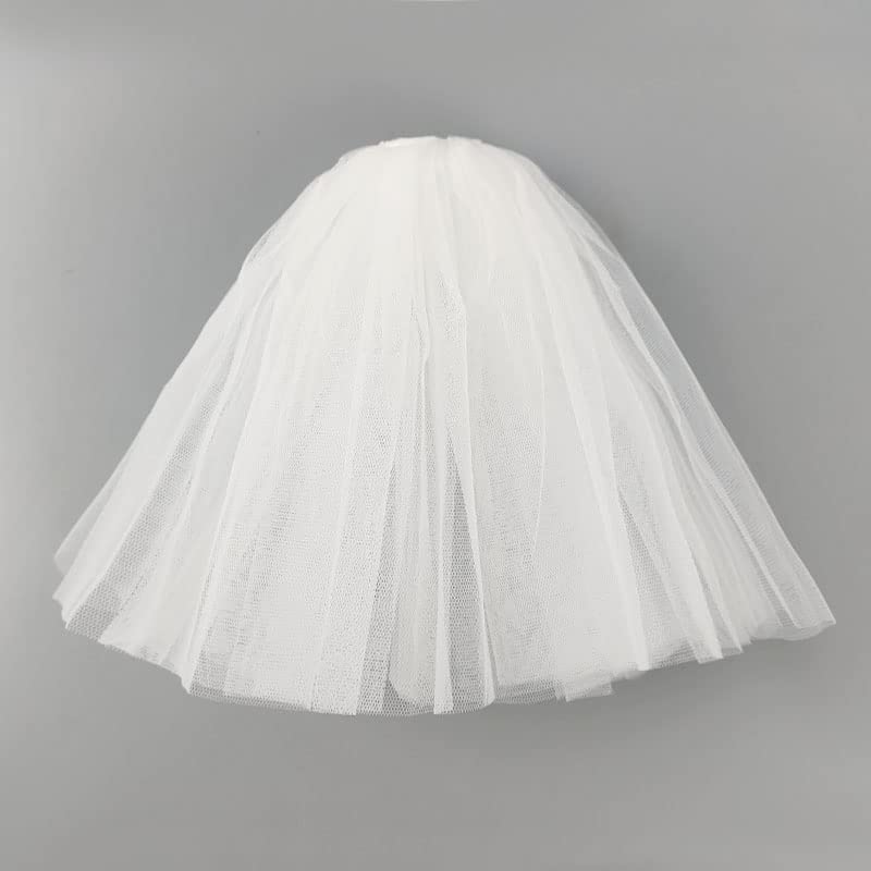 2pcs/lot Fashion Petticoat for 11.5" 1/6 Doll Slip Wedding Dress Underskirt Clothes Outfits 1/6 BJD Dollhouse Accessories (Long, White)