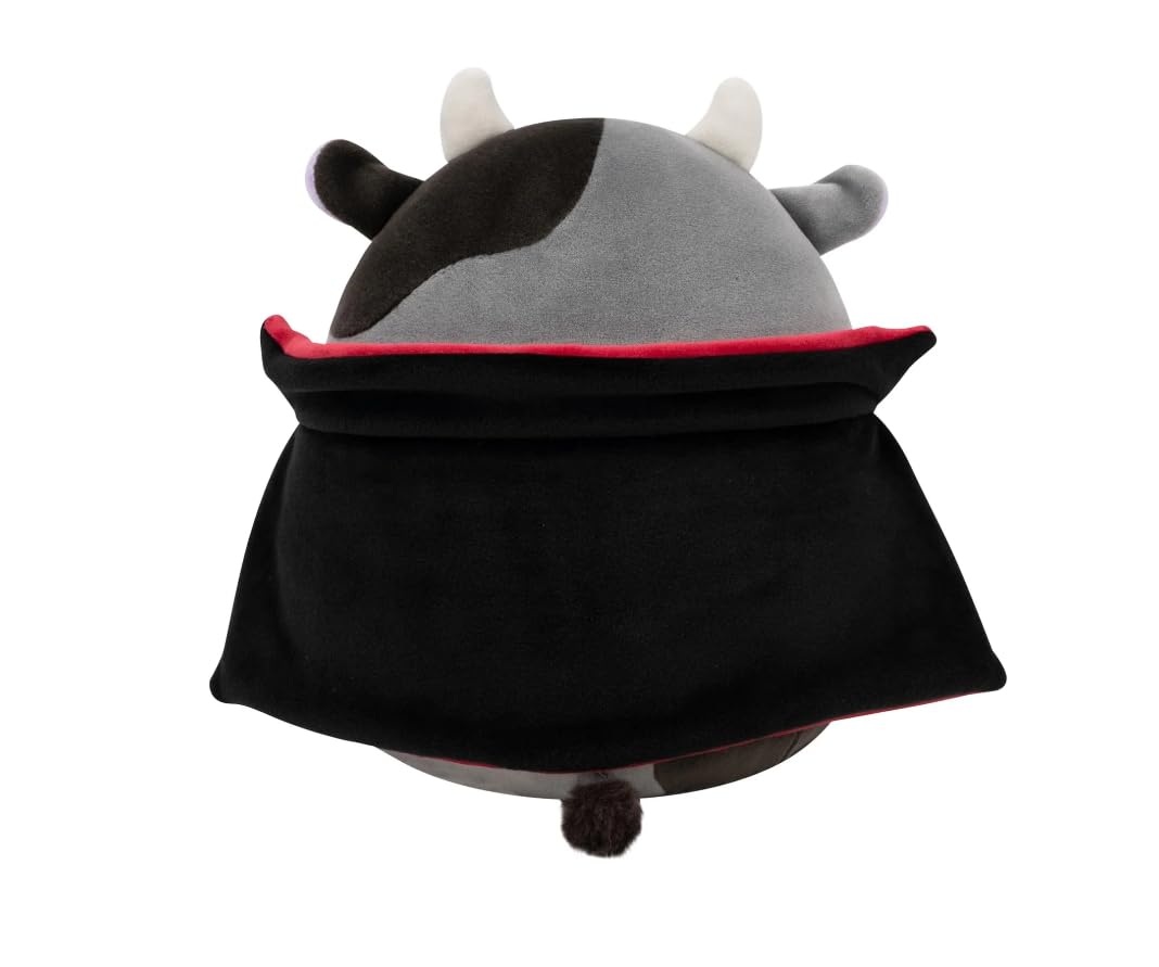 Squishmallows Original 7.5-Inch Bridgette the Grey and Black Cow Halloween Plush