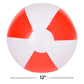 Rhode Island Novelty 12" Red & White Beach Ball (12 Piece Per Order)