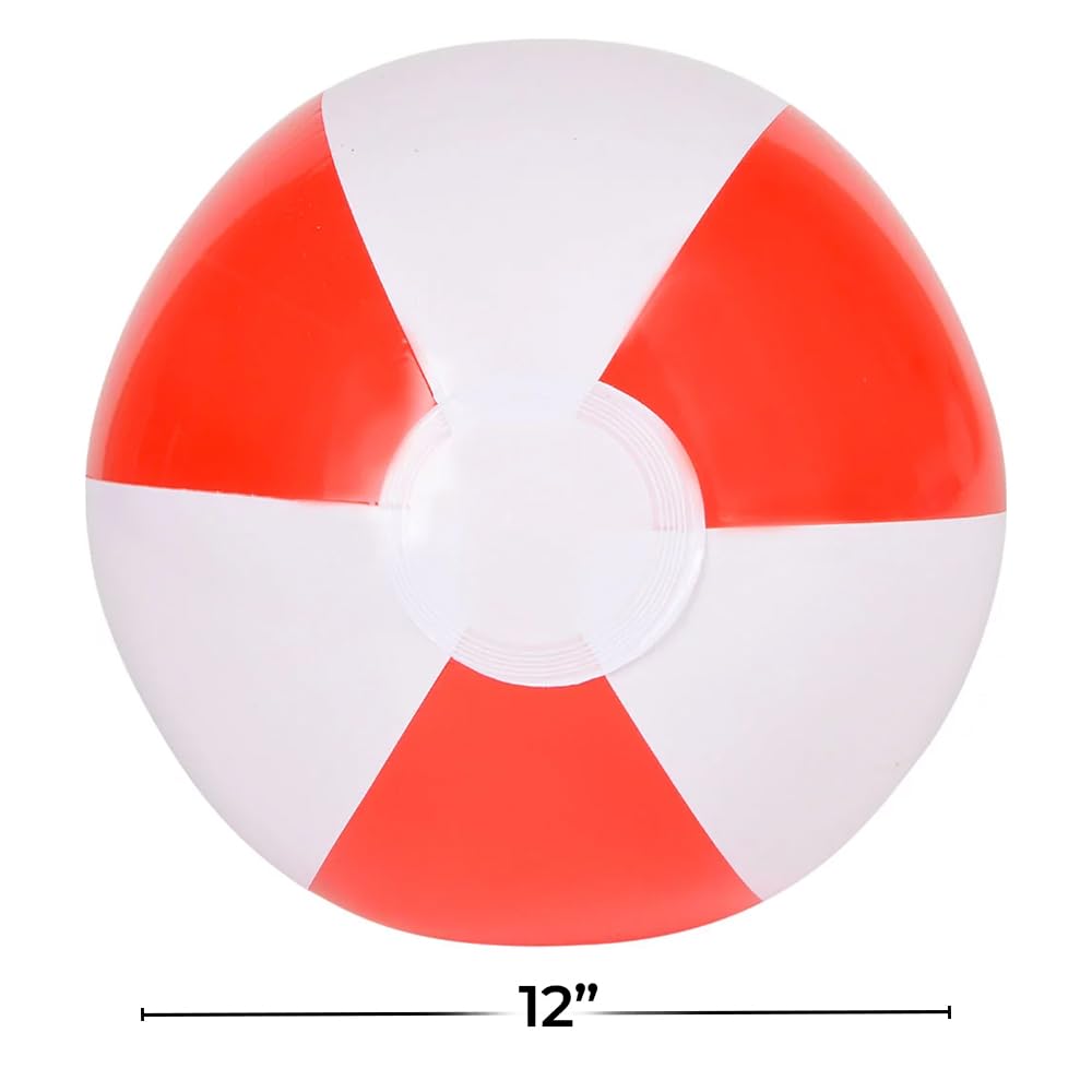 Rhode Island Novelty 12" Red & White Beach Ball (12 Piece Per Order)