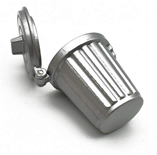 EatingBiting Adult Scene DIY 1:12 Dollhouse Miniature Furniture Home Garden Trash Can Garbage Bin Silver 30mm Width: 26mm Height: 35