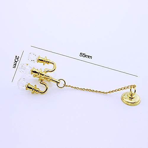 SXFSE Dollhouse Decoration Accessories, 1:12 Dollhouse Miniature Scene Model Chandelier (Gold, 55 x 20 mm)