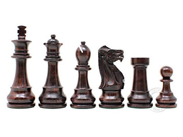 House of Chess - Tournament Chess Set Pieces - Unique Staunton Ringy Rosewood/Boxwood Chess Pieces - King Height: 3.75" (95 mm) - 2 Extra Queens