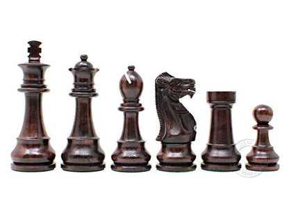 House of Chess - Tournament Chess Set Pieces - Unique Staunton Ringy Rosewood/Boxwood Chess Pieces - King Height: 3.75" (95 mm) - 2 Extra Queens