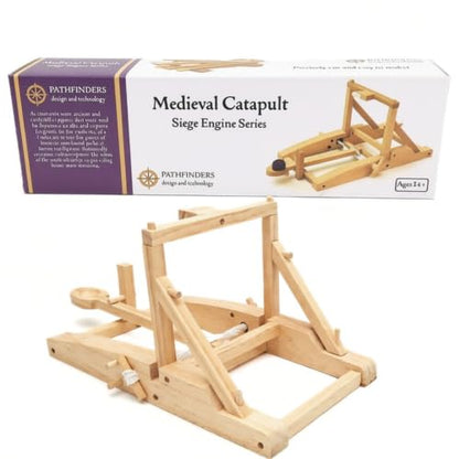 PATHFINDERS Medieval Catapult STEM Building Kit | Wooden Catapult Model | Mechanical Engineering, Physics & Historical Siege Project