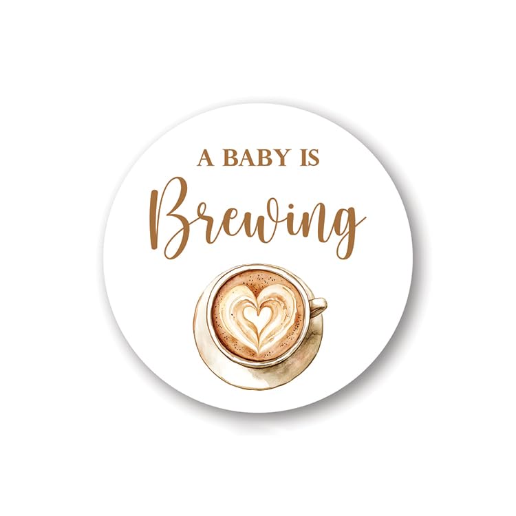 A Baby is Brewing Baby Shower Favor Stickers - 60 Labels