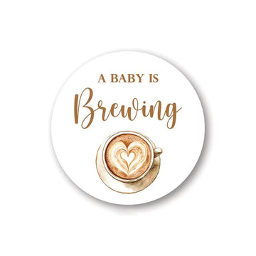 A Baby is Brewing Baby Shower Favor Stickers - 60 Labels