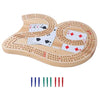 GSE Wooden 3-Track 29 Cribbage Board Game Set with 9 Plastic Pegs
