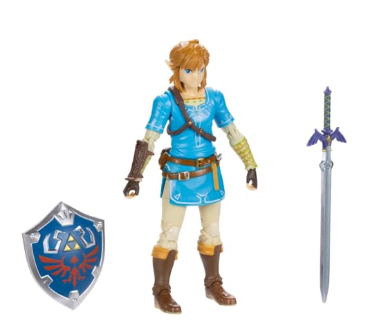 JAKKS Pacific The Legend of Zelda Link Action Figure with Master Sword & Hylian Shield 4 Inch Collectible Toy