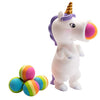 Hog Wild Unicorn Ball Popper Toy - Includes 4 Soft Foam Balls - Squeeze to Pop Air Powered Balls Up to 20 Feet - Launcher Safe for Indoor/Outdoor Play