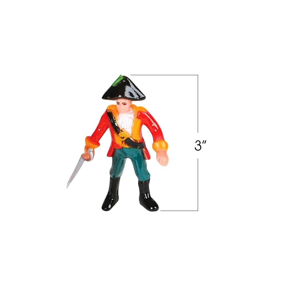 ArtCreativity Pirate Action Figures - Pack of 12 - Pirate Plastic Figures in Assorted Poses - Fun Pirates Figurines Party Favors and Prizes for Kids