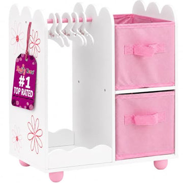 Emily Rose 18 Inch Doll Clothes Storage Wardrobe Closet Organizer - Floral