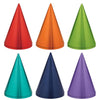 Stunning Rainbow Foil Cone Hat - 7" (Pack of 12) - Vibrant Colors & Stylish Party Accessory, Top-Quality Material - Perfect for Birthday Party